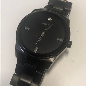Fossil Watch FS4482 Black Stainless Steel/Diamond